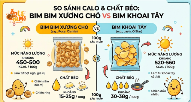 so sánh cala & chất béo